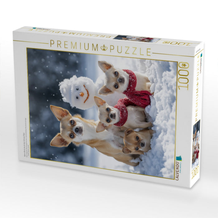 Wenn Glück durch den Schnee flitzt - CALVENDO Foto-Puzzle'