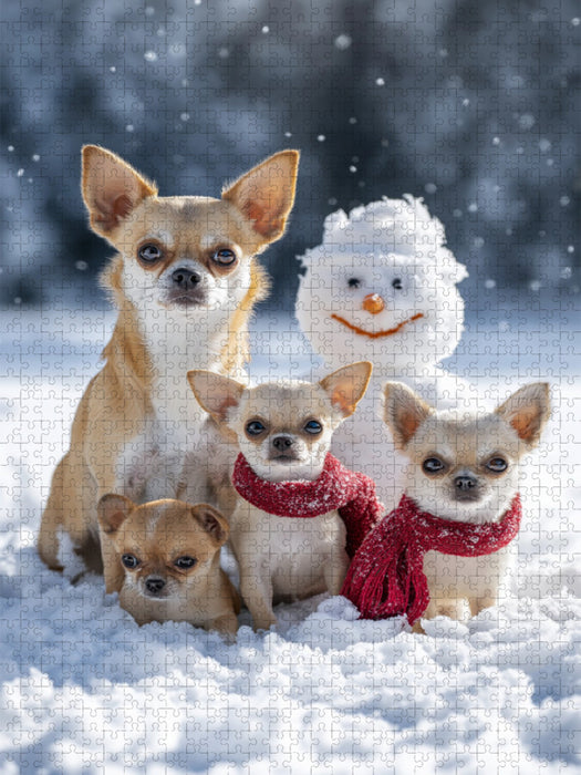 Wenn Glück durch den Schnee flitzt - CALVENDO Foto-Puzzle'