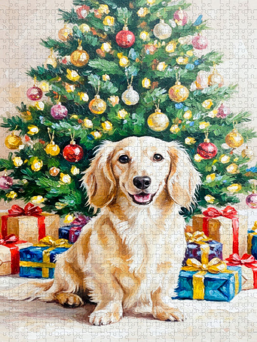 Weihnachten mit Dackel 1000 Teile Puzzle hoch - CALVENDO Foto-Puzzle'