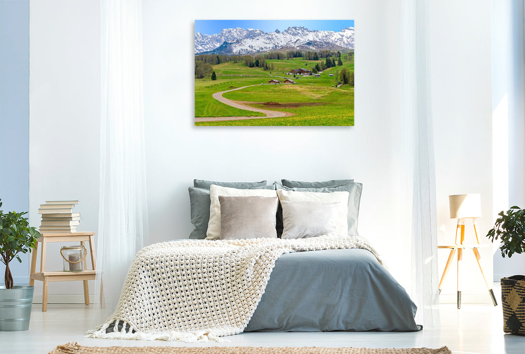 Premium Textil-Leinwand Seiser Alm