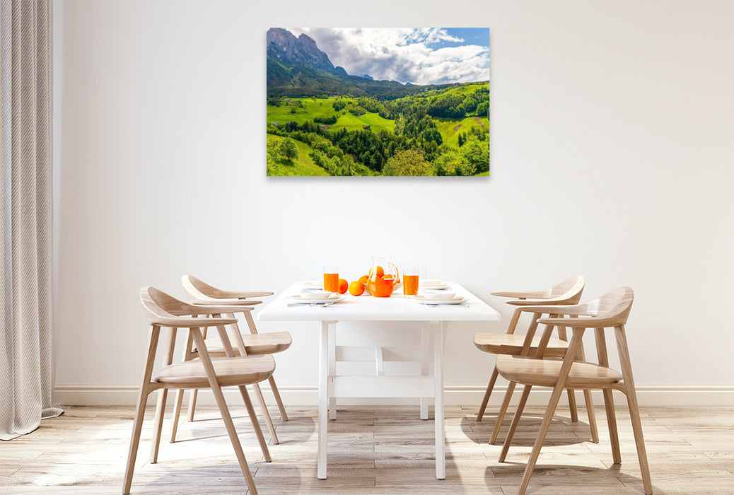 Premium Textil-Leinwand Landschaft bei Kastelruth