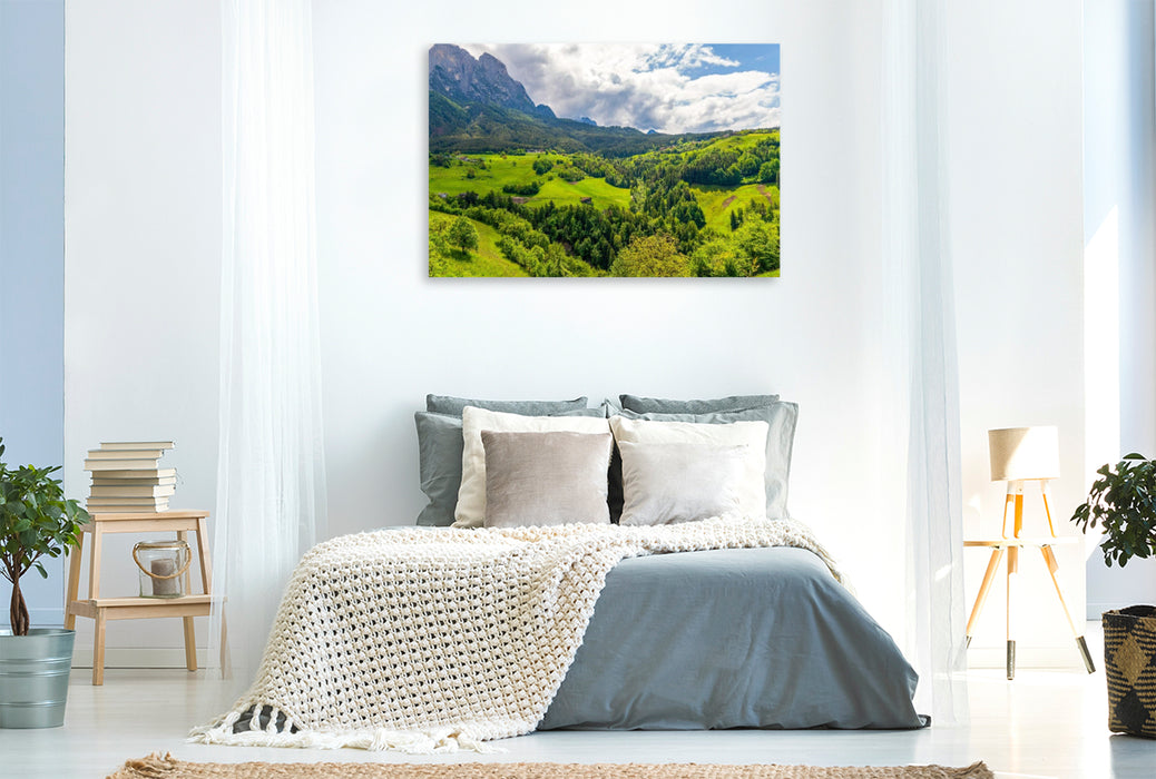 Premium Textil-Leinwand Landschaft bei Kastelruth