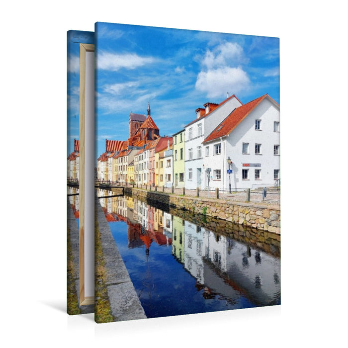 Premium Textil-Leinwand Wismar, entlang der Frischen Grube