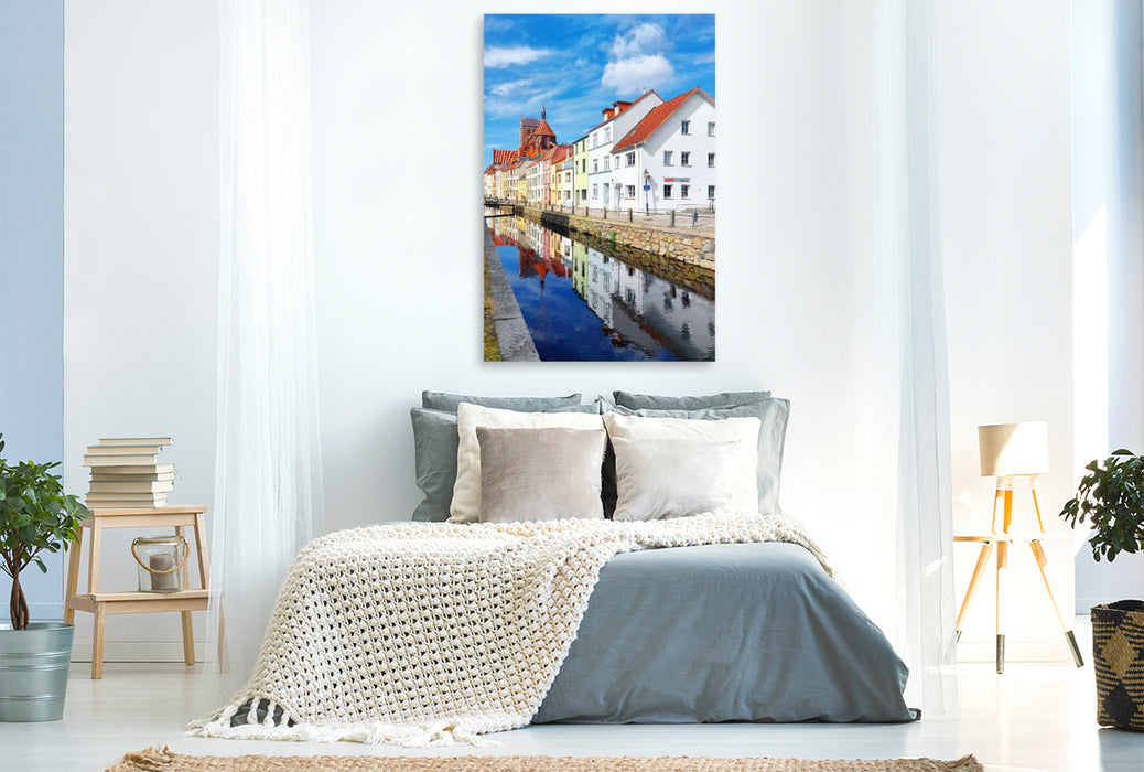 Premium Textil-Leinwand Wismar, entlang der Frischen Grube