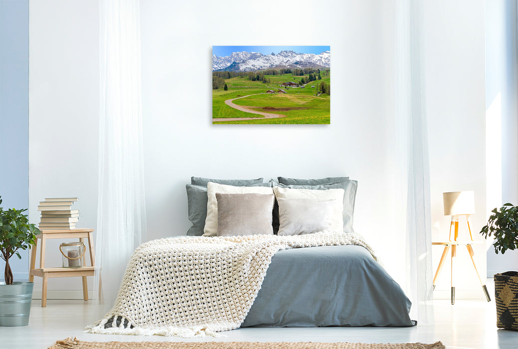 Premium Textil-Leinwand Seiser Alm