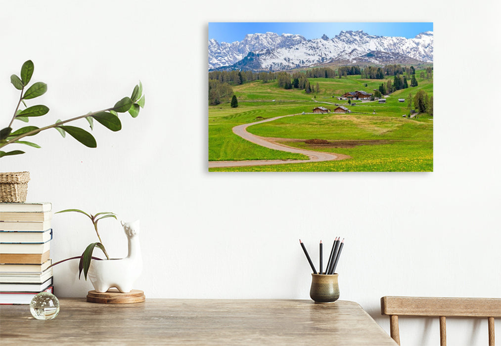 Premium Textil-Leinwand Seiser Alm