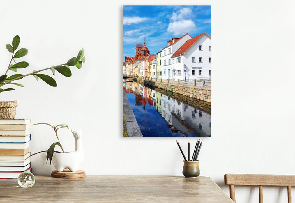 Premium Textil-Leinwand Wismar, entlang der Frischen Grube