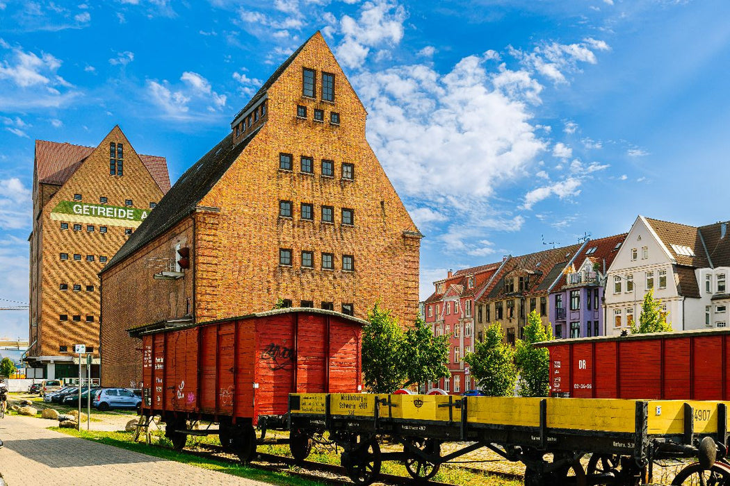 Premium Textil-Leinwand Speichergebäude am Hafen