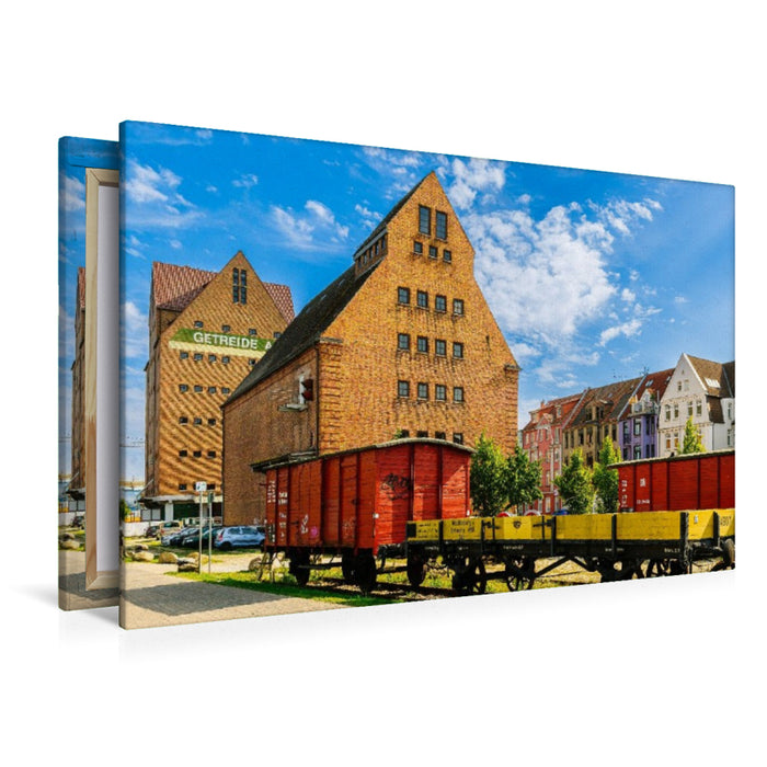 Premium Textil-Leinwand Speichergebäude am Hafen