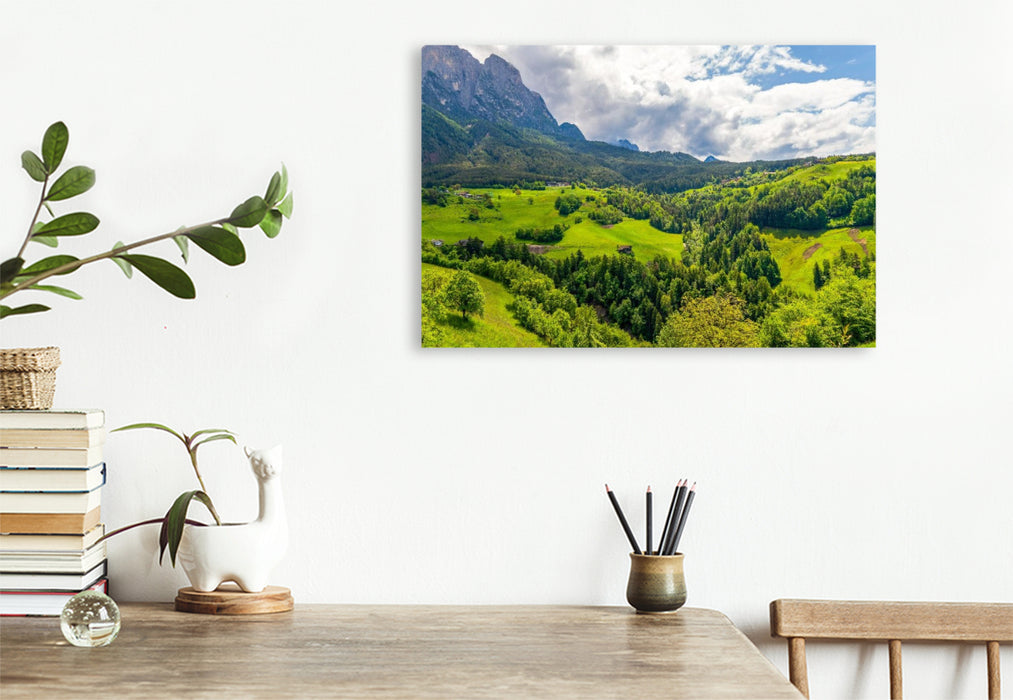 Premium Textil-Leinwand Landschaft bei Kastelruth