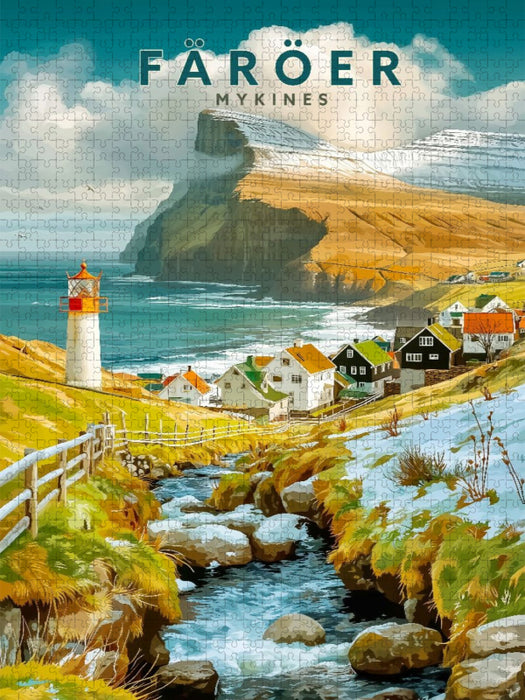 Leuchtturm von Mykines - CALVENDO Foto-Puzzle'