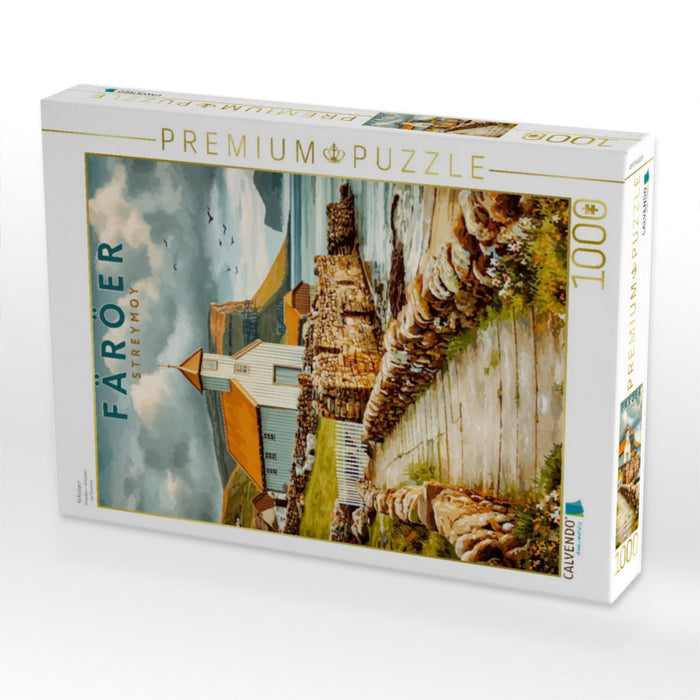 Kirkjubøur - CALVENDO Foto-Puzzle'