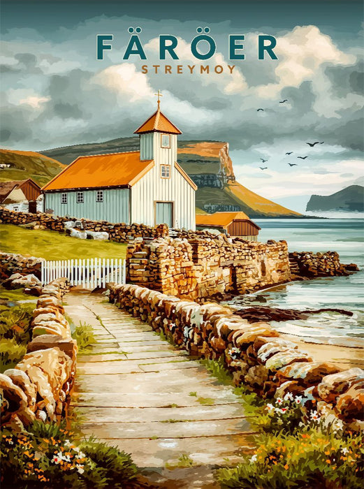 Kirkjubøur - CALVENDO Foto-Puzzle'