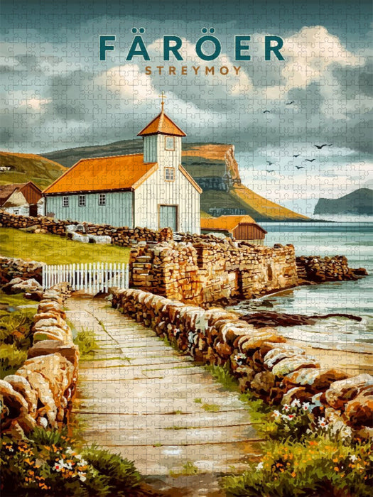 Kirkjubøur - CALVENDO Foto-Puzzle'