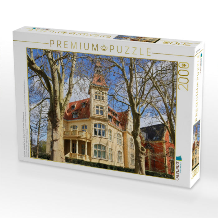 Güstrow, „Gelbe Villa“ in der Grabenstraße 16 in der Frühlingssonne - CALVENDO Foto-Puzzle'