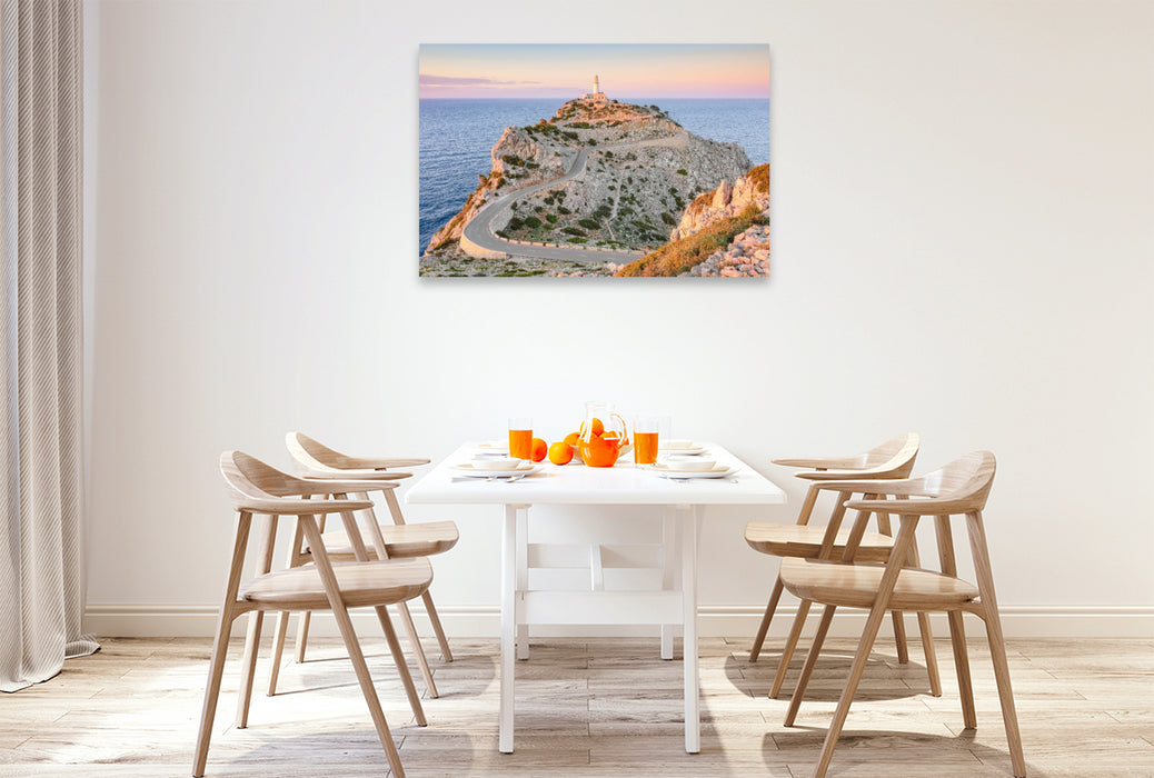 Premium Textil-Leinwand Far de Cap Formentor auf Mallorca