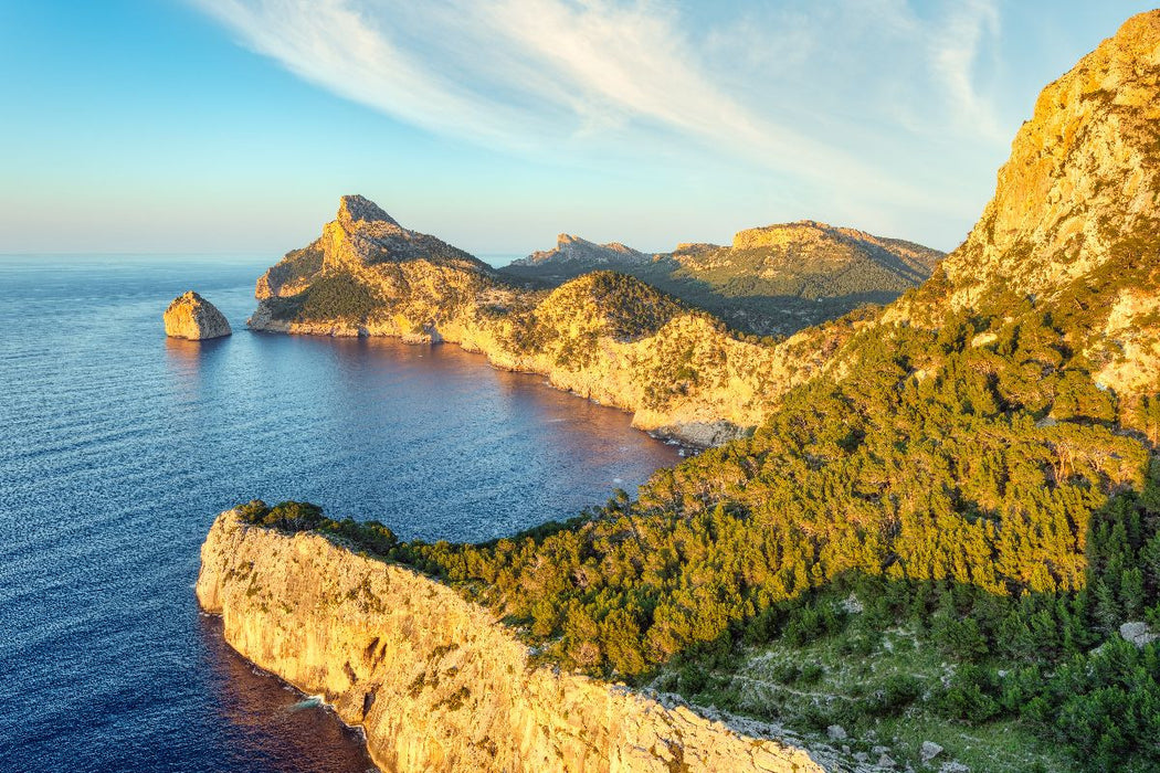Premium Textil-Leinwand Mirador de Es Colomer auf Mallorca
