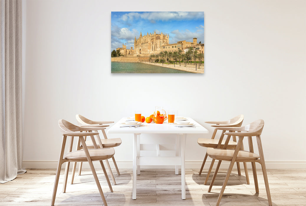 Premium Textil-Leinwand Kathedrale von Palma da Mallorca