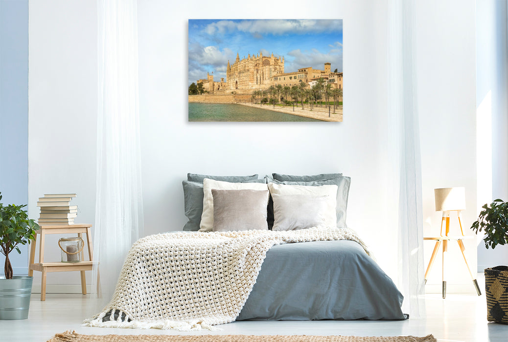 Premium Textil-Leinwand Kathedrale von Palma da Mallorca