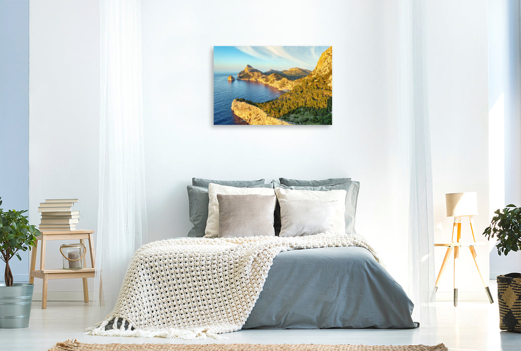 Premium Textil-Leinwand Mirador de Es Colomer auf Mallorca