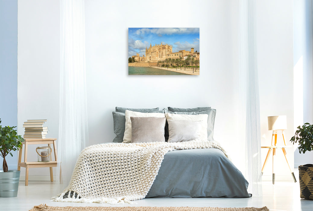Premium Textil-Leinwand Kathedrale von Palma da Mallorca
