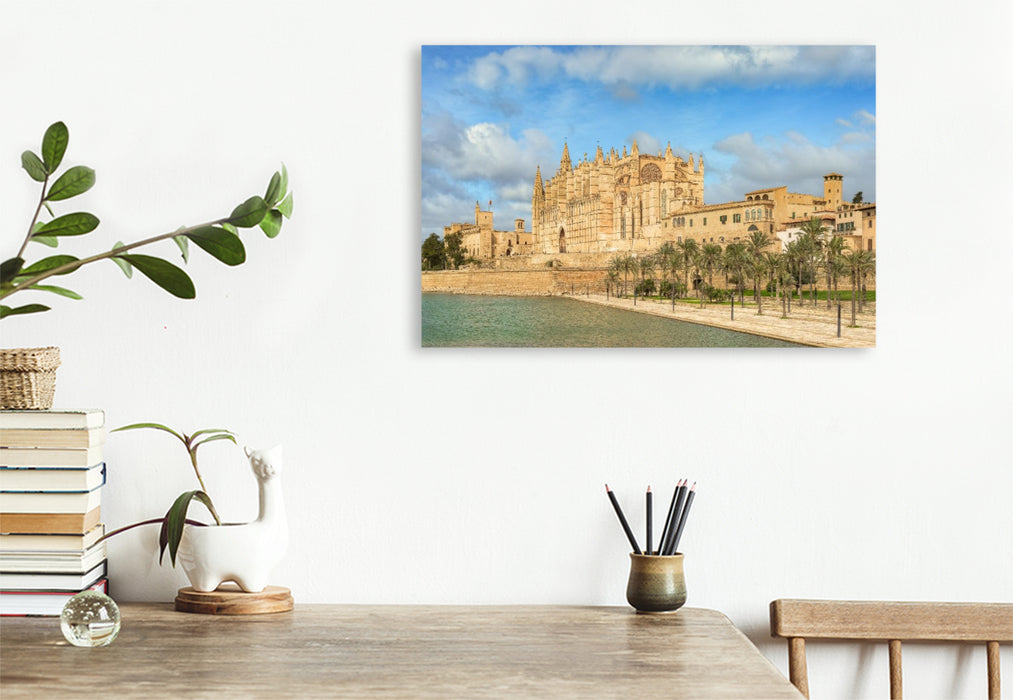 Premium Textil-Leinwand Kathedrale von Palma da Mallorca
