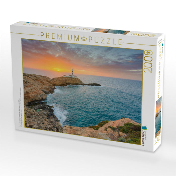 Sonnenaufgang am Faro de Cala Figuera auf Mallorca - CALVENDO Foto-Puzzle'