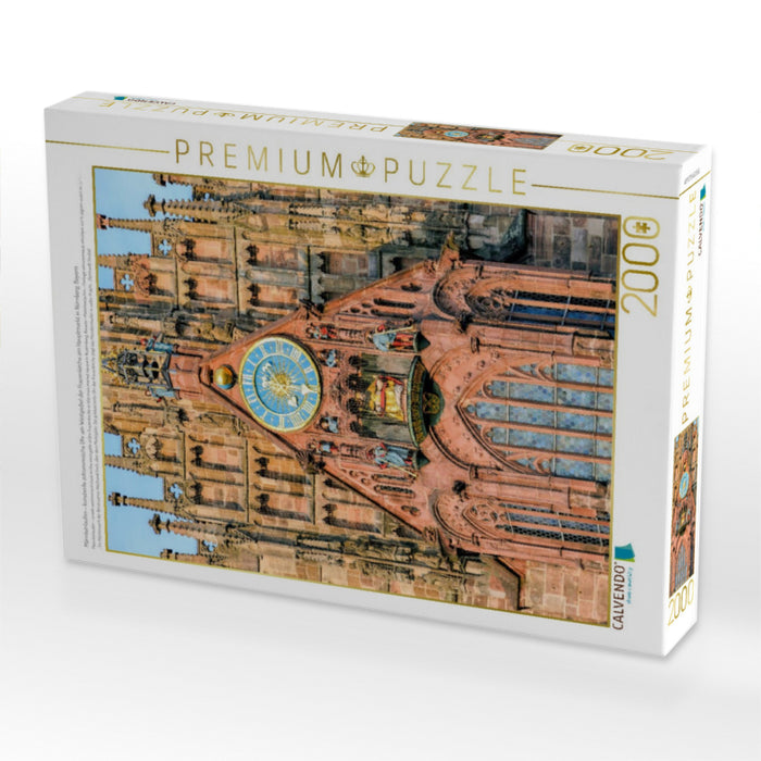 Männleinlaufen - kunstvolle astronomische Uhr am Westgiebel der Frauenkirche am Hauptmarkt in Nürnberg, Bayern - CALVENDO Foto-Puzzle'