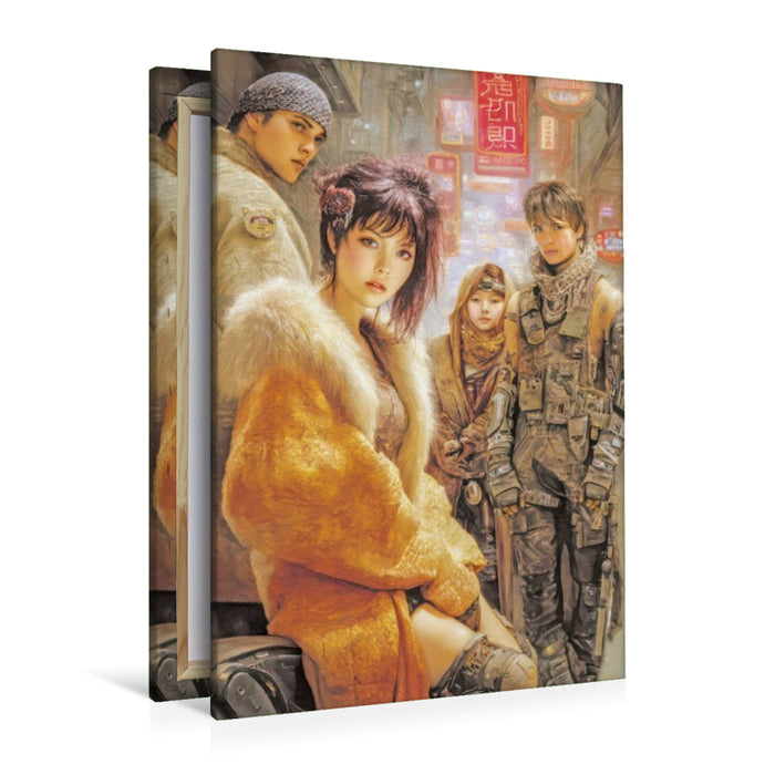 Premium Textil-Leinwand Poster im Stil der 70er Jahre