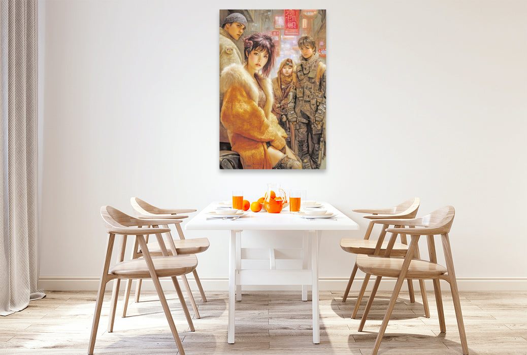 Premium Textil-Leinwand Poster im Stil der 70er Jahre