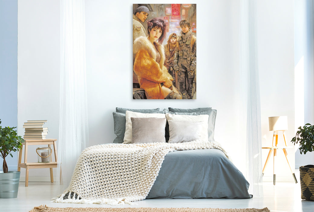 Premium Textil-Leinwand Poster im Stil der 70er Jahre