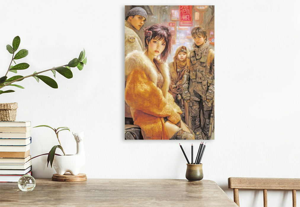 Premium Textil-Leinwand Poster im Stil der 70er Jahre