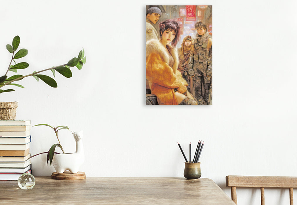 Premium Textil-Leinwand Poster im Stil der 70er Jahre