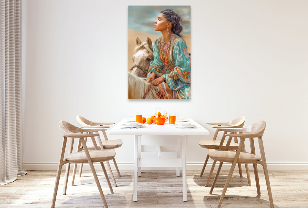 Premium Textil-Leinwand Pferdeliebe