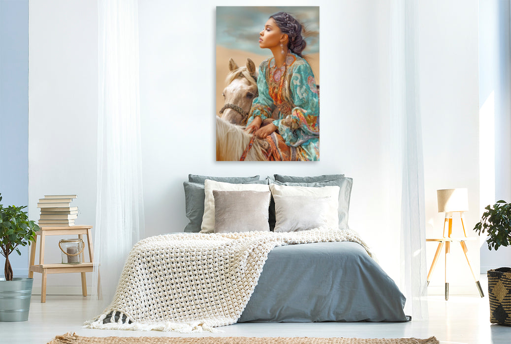 Premium Textil-Leinwand Pferdeliebe