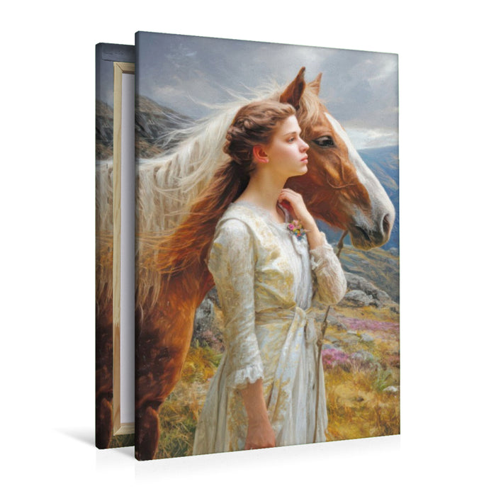 Premium Textil-Leinwand Pferdeliebe