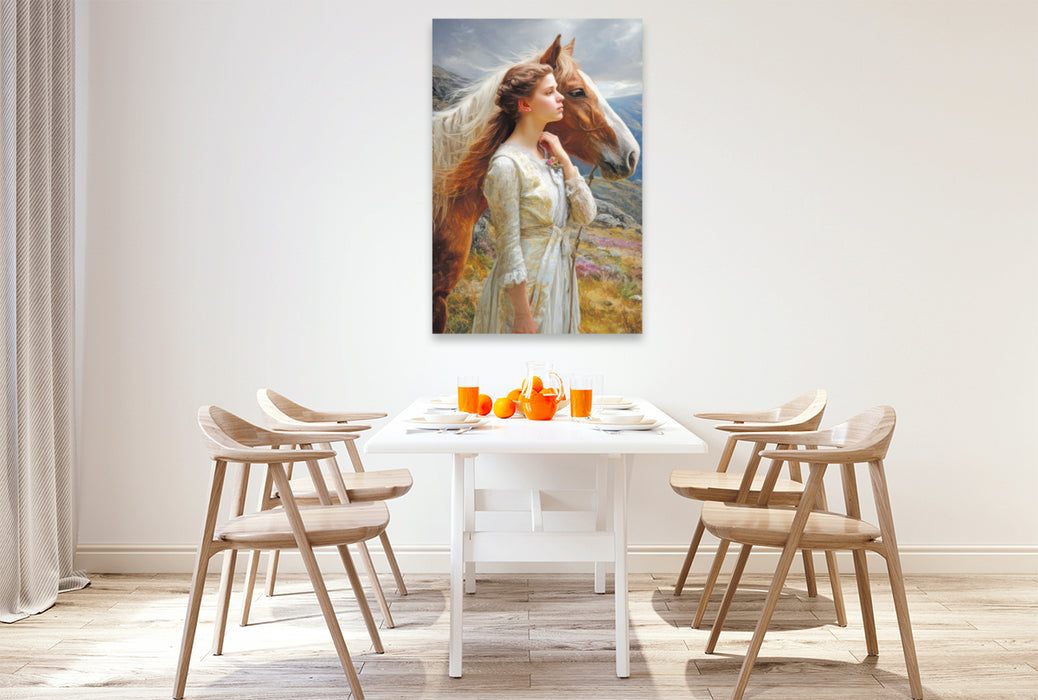Premium Textil-Leinwand Pferdeliebe