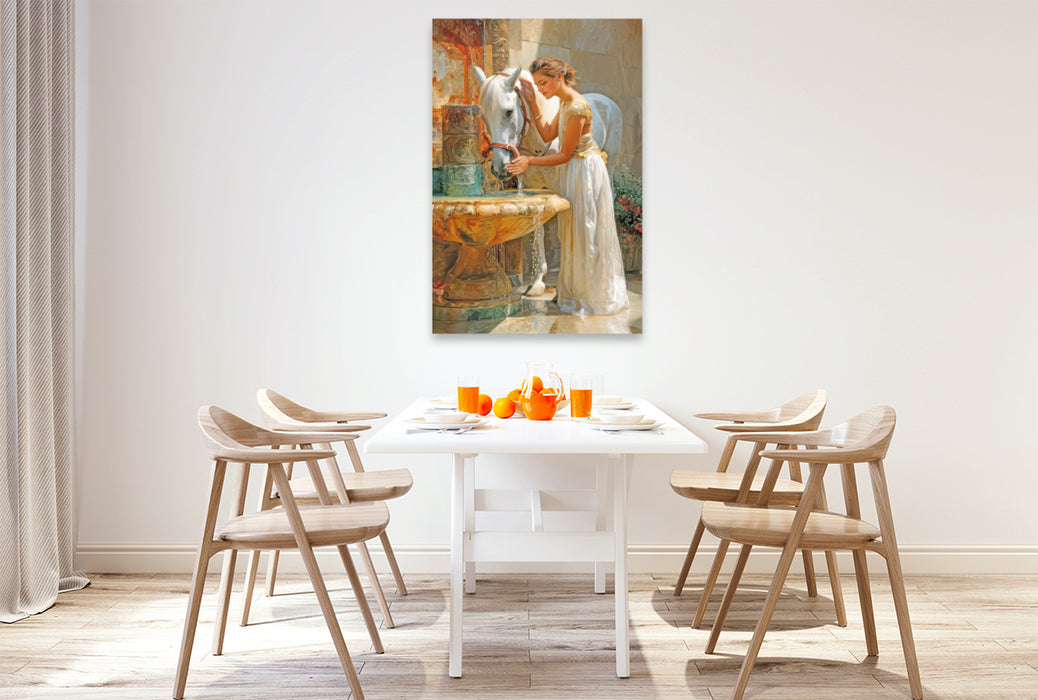 Premium Textil-Leinwand Pferdeliebe