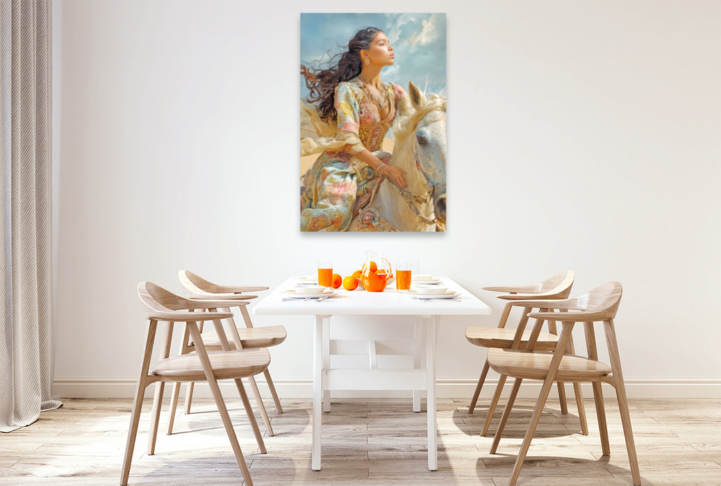 Premium Textil-Leinwand Pferdeliebe