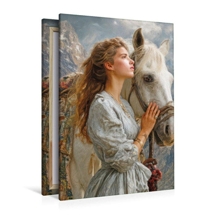 Premium Textil-Leinwand Pferdeliebe