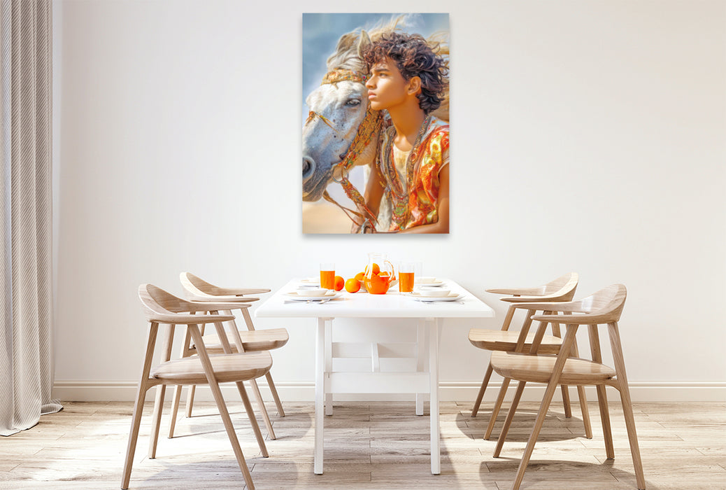 Premium Textil-Leinwand Pferdeliebe