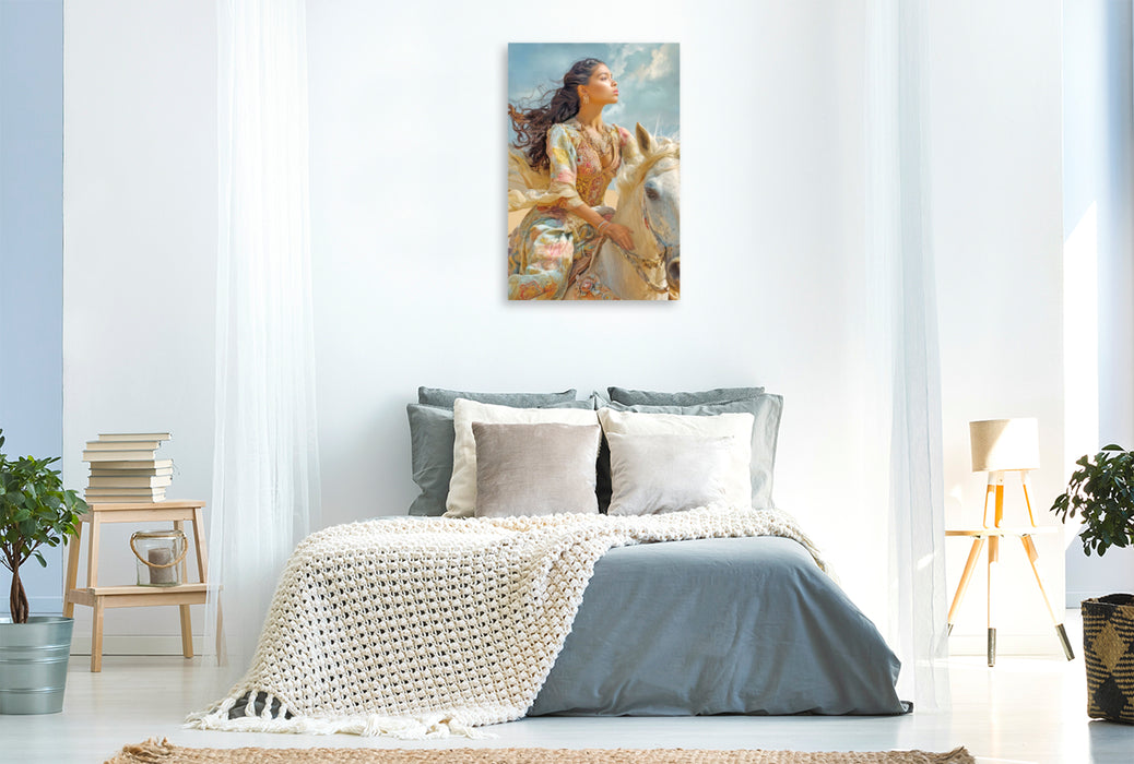 Premium Textil-Leinwand Pferdeliebe