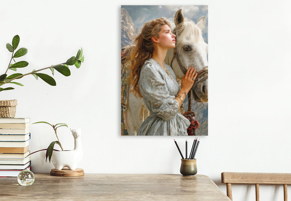 Premium Textil-Leinwand Pferdeliebe