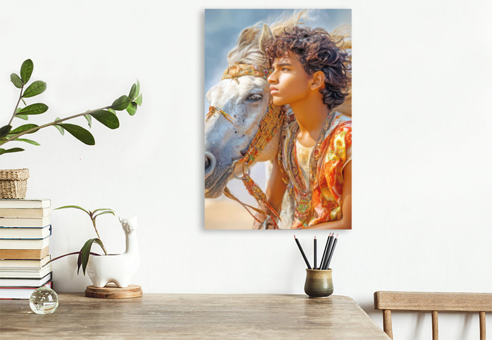 Premium Textil-Leinwand Pferdeliebe