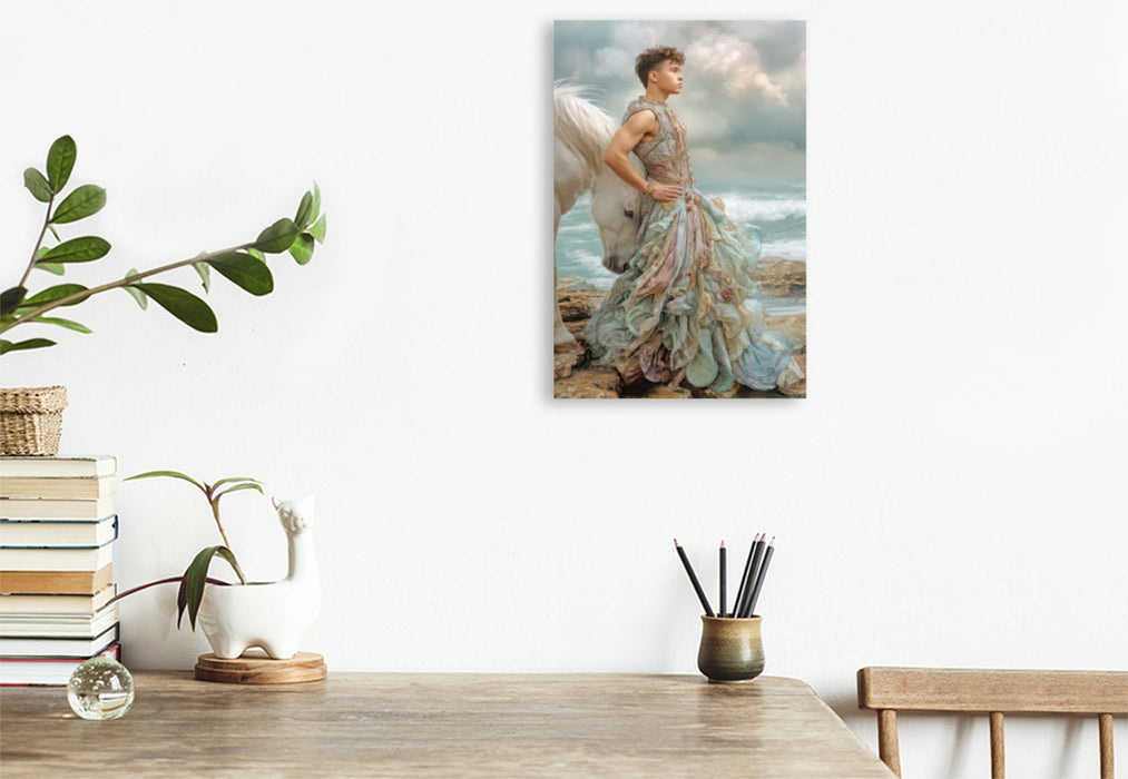Premium Textil-Leinwand Pferdeliebe