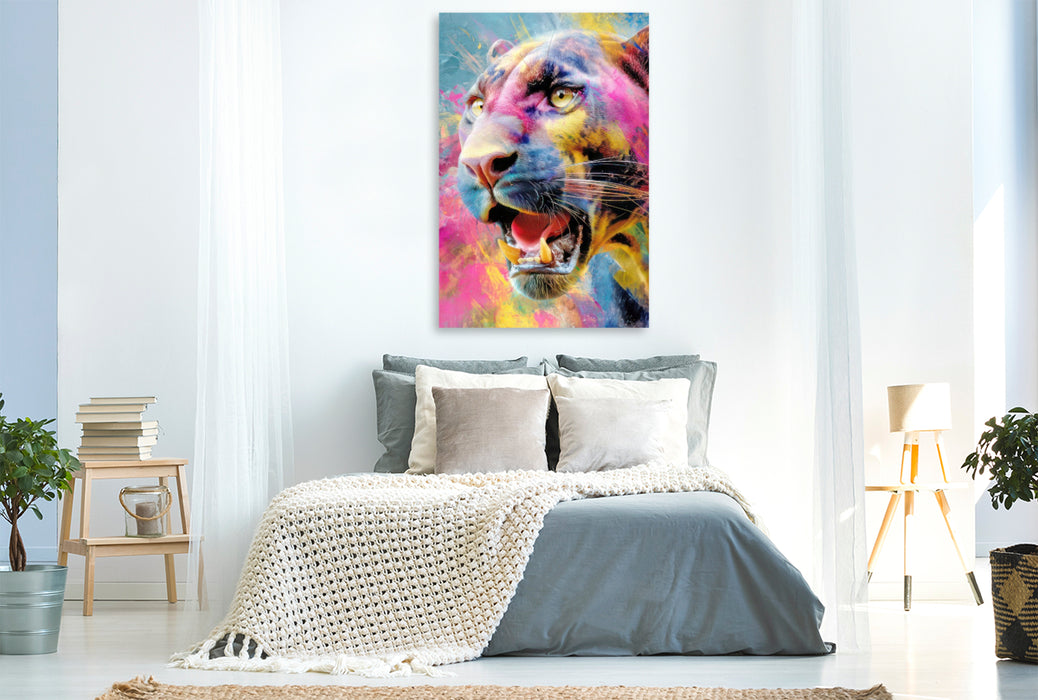 Premium Textil-Leinwand Neo expressive Tierportraits