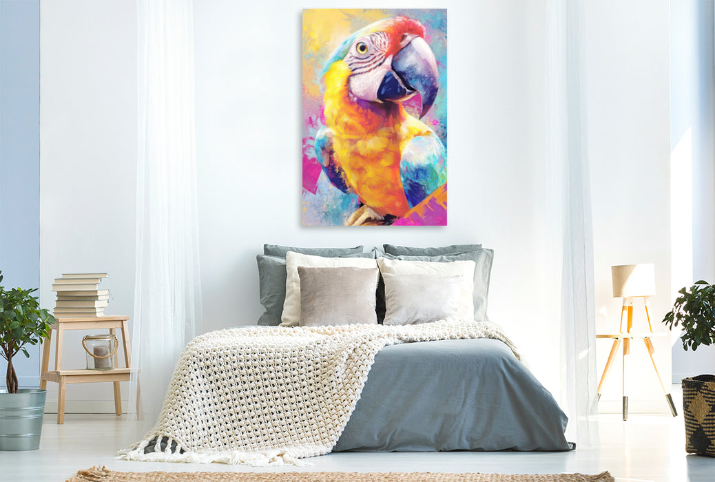 Premium Textil-Leinwand Neo expressive Tierportraits