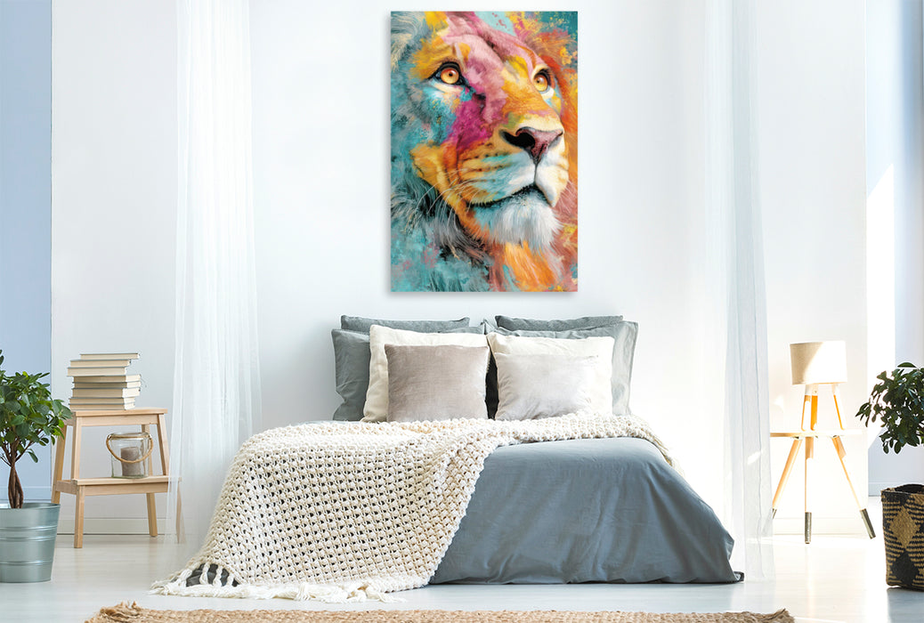 Premium Textil-Leinwand Neo expressive Tierportraits