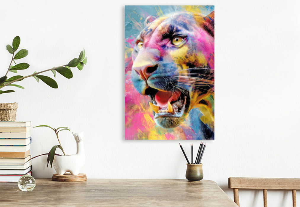 Premium Textil-Leinwand Neo expressive Tierportraits