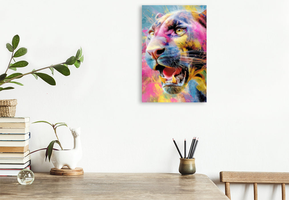 Premium Textil-Leinwand Neo expressive Tierportraits